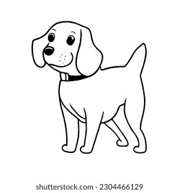 Vector de perro Arte de línea mínima
