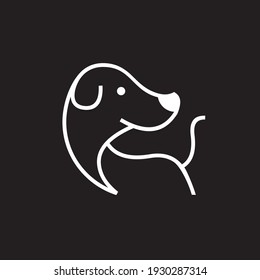 diseño de logotipo de contorno de vectores de perros