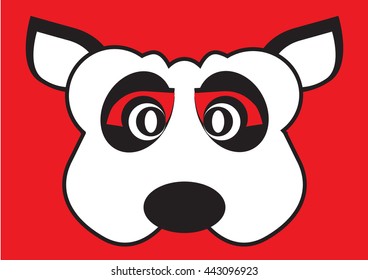 Dog vector party mask face