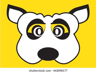 Dog vector party mask face