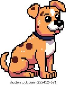 Dog, vector pixel, animal, vector illusration, 16 bit, for games, new, little friend, pixel, 10EPS