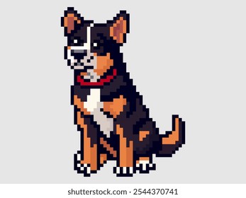 Dog, vector pixel, new style, cute, vector illustration, friend, 10eps