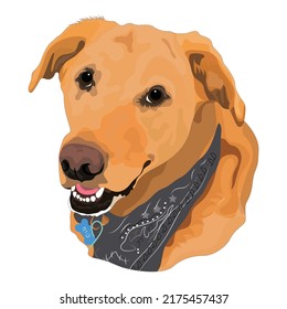 Dog vector Portrait With White Color Background