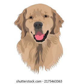 Dog Vector Portrait With White Color Background
