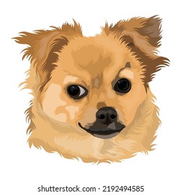 Dog vector Portrait With white color background