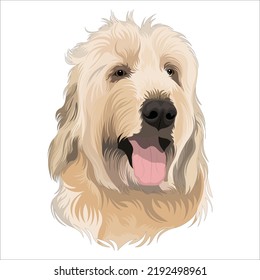Dog Vector Portrait With White Color Background