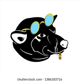 dog vector of puppy logo with background of cartoon pet