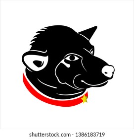 dog vector of puppy logo with background of cartoon pet