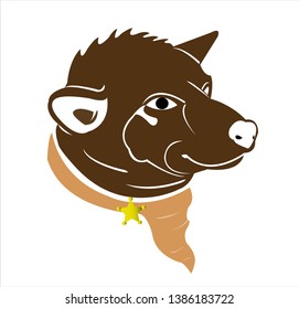 dog vector of puppy logo with background of cartoon pet