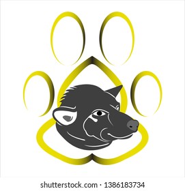 dog vector of puppy logo with background of cartoon pet