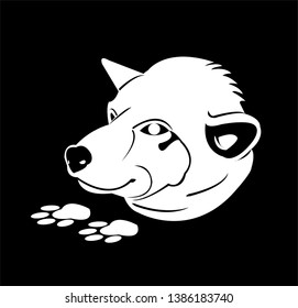 dog vector of puppy logo with background of cartoon pet