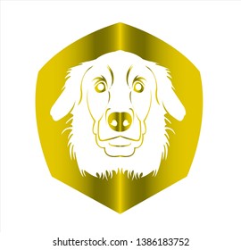 dog vector of puppy logo with background of cartoon pet
