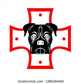 dog vector of puppy logo with background of cartoon pet