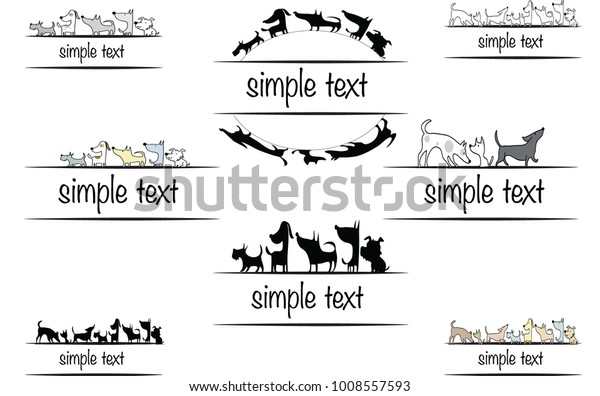 dog vector set: calligraphic design elements\
and page decoration