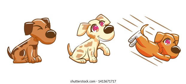 dog vector set graphic clipart design