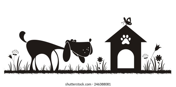 Dog. Vector silhouette.