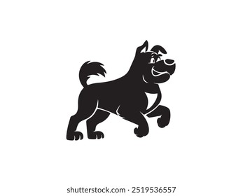  Vetor do cão Silhueta clip art linha arte vetor cor preta silhueta e fundo branco.