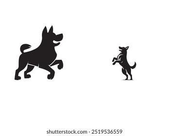  Dog vector Silhouette clip art line art vector black color silhouette and white background.