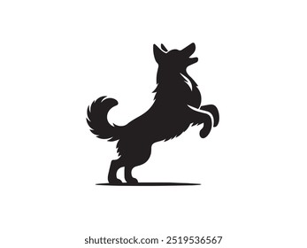  Dog vector Silhouette clip art line art vector black color silhouette and white background.