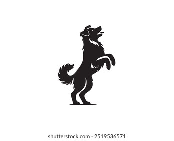  Dog vector Silhouette clip art line art vector black color silhouette and white background.