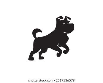  Vetor do cão Silhueta clip art linha arte vetor cor preta silhueta e fundo branco.