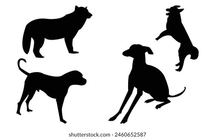 Dog Vector And Silhouette Design Collection. 