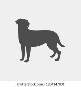 Dog vector silhouette. Farm animal silhouette