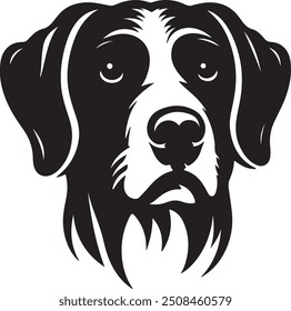 A dog vector silhouette illustration features a simple, bold outline of a dog, ideal for logos, icons, and design projects. Its minimalist style is versatile, scalable, and perfect for various creativ