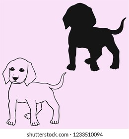 dog vector silhouette isolated