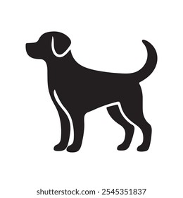 Dog vector silhouette isolated on a white background.