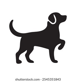 Dog vector silhouette isolated on a white background.