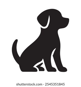 Dog vector silhouette isolated on a white background.