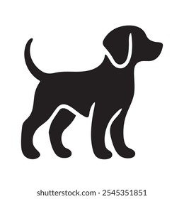 Dog vector silhouette isolated on a white background.