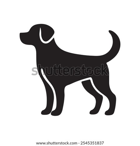 Dog vector silhouette isolated on a white background.