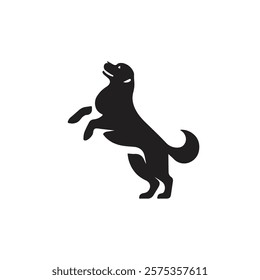 Dog Vector silhouette on white background , dog icon design, dog symbol vector template, pets icon, pets vector, doggy unique design, paw symbols, animals, cats, caw, doggy and cat, walf and fox.