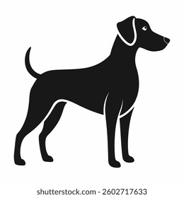 Dog vector Silhouette on white background
