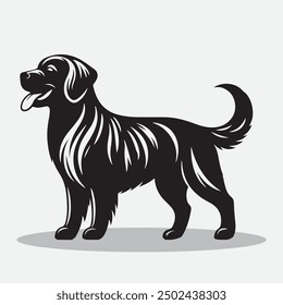 Dog vector silhouettes illustration design, isolated white background. Logo type, Tee shirt, statue illustration design.