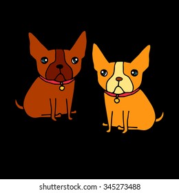 dog vector small drawing illustration pet animal