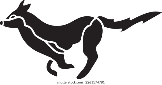 Dog Vector Stencil, Black and White