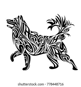 Dog. Vector stylized illustration for greeting card, banner and poster design for 2018 Chinese New Year (year of the dog).