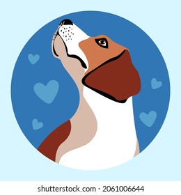 Dog, vector stylized image of a domestic pet