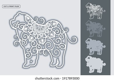 Dog Vector SVG 3D Layered, Eps 10