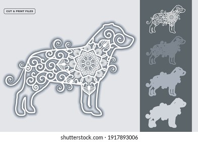 Dog Vector SVG 3D Layered, Eps 10