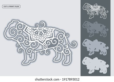 Dog Vector SVG 3D Layered, Eps 10