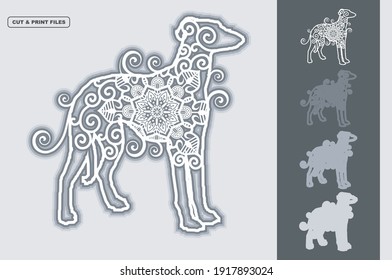 Dog Vector SVG 3D Layered, Eps 10