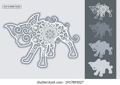 Dog Vector SVG 3D Layered, Eps 10