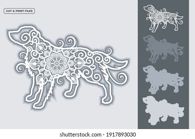 Dog Vector SVG 3D Layered, Eps 10