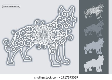 Dog Vector SVG 3D Layered, Eps 10