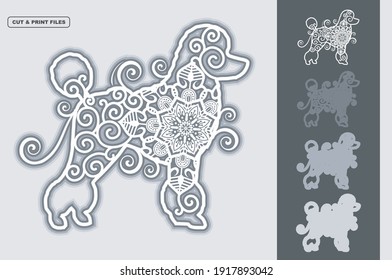 Dog Vector SVG 3D Layered, Eps 10