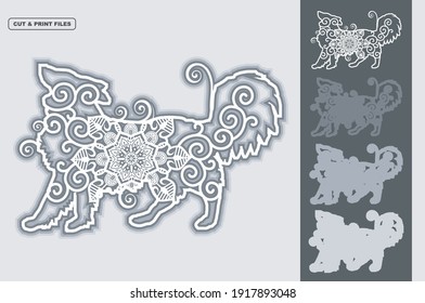 Dog Vector SVG 3D Layered, Eps 10